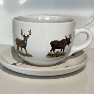 Sportsman Elk Soup Cup And Saucer Set